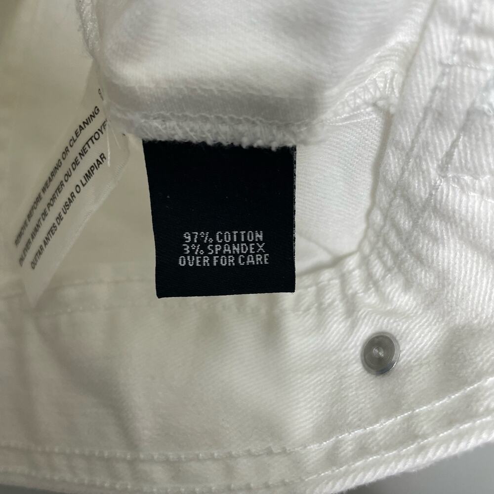 Relativity Denim Jean Jacket Button Down Long Sleeve Breast Pockets White L NWT - Picture 7 of 10